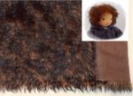 Fellstück aus Mohairfellgewebe Farbe: braun meliert (Haarlänge 4cm)