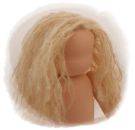 Teil 3/4: Gr 40-48cm Puppenhaare/Frisur aus Glattmohairgarn STROHBLOND/Haarlänge 18cm