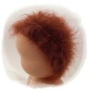 Teil 3: Gr 54cm Puppenhaare aus Glattmohairgarn KASTANIENBRAUN Haarlänge Flaum