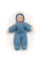 Baby mit blauem Strampelanzug / Größe 4cm