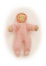 Biegepüppchen Baby mit  hellrosa Strampelanzug / Größe 4cm