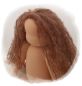 Preview: Teil 3/4: Gr 54cm Puppenhaare/Frisur aus Glattmohairgarn HELLBRAUN/Haarlänge 18cm