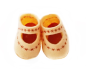 Preview: Puppenschuhe aus Filzstoff lachsfarben 44-48cm