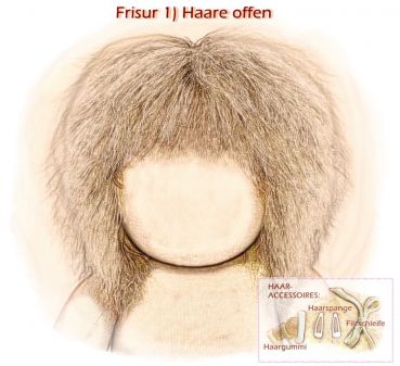 Teil 3/4: Gr 40-48cm Puppenhaare aus Mohairfellgewebe hellbraun/Haarlänge