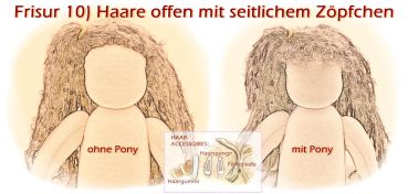 Teil 3/4: Gr 54cm Puppenhaare/Frisur aus Lockenmohairgarn KASTANIENROT/Haarlänge 18cm