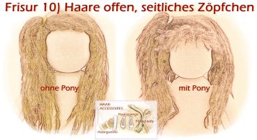 Teil 3/4: Gr 40-48cm Puppenhaare/Frisur aus Glattmohairgarn NUSSBRAUN/Haarlänge 18cm