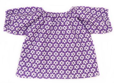 Puppenbluse lila weiße Blümchen 40-48cm