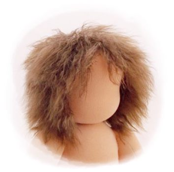 Teil 3/4: Gr 40-48cm Puppenhaare aus Mohairfellgewebe hellbraun/Haarlänge