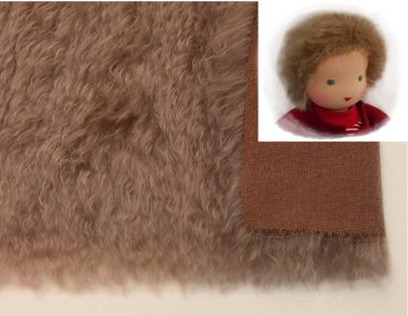 Fellstück aus Mohairfellgewebe Farbe: honigbraun (Haarlänge 4cm)