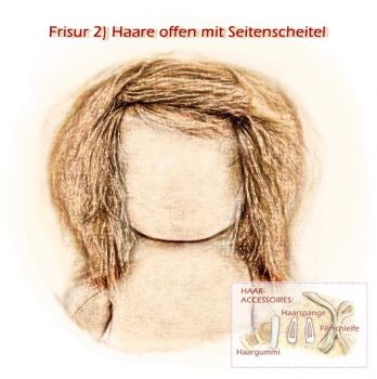 Teil 3/4: Gr 40-48cm Puppenhaare aus Mohairfellgewebe hellbraun/Haarlänge