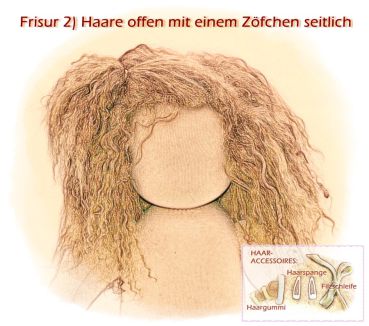 Teil 3/4: Gr 54cm Puppenhaare/Frisur aus Tibetlammfell SCHWARZ/gemischte Haarlänge 9-12cm