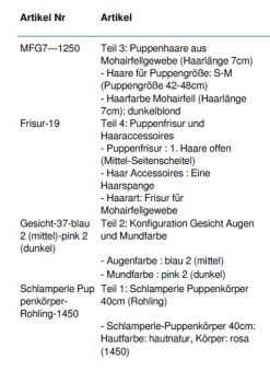 Wunschpuppe für Bestellung 201610359