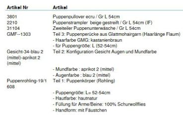 Wunschpuppe für Bestellung 201610552