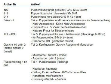 Wunschpuppe für Bestellung 201610553