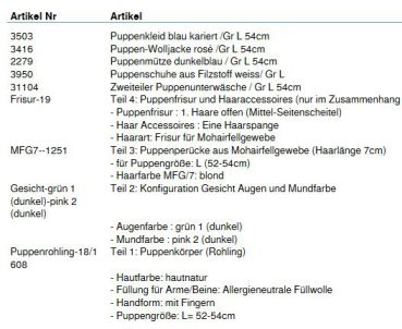 Wunschpuppe für Bestellung 201610561