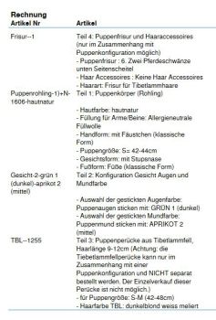 Wunschpuppe für Bestellung 201710444
