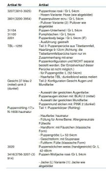 Wunschpuppe für Bestellung 201710445