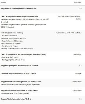 Wunschpuppe für Bestellung 201710462