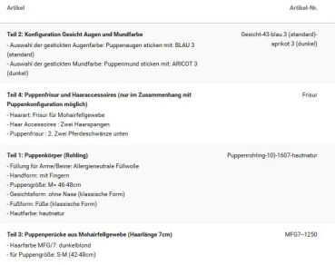 Wunschpuppe für Bestellung 201710468