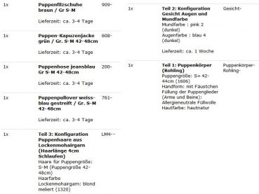 Wunschpuppe für Bestellung 201710517