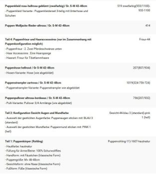 Wunschpuppe für Bestellung 201710583