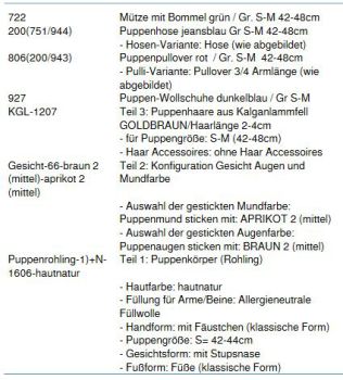 Wunschpuppe für Bestellung 201800025