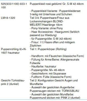 Wunschpuppe für Bestellung 201800099