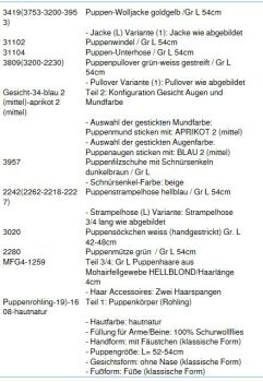 WUNSCHPUPPE für Bestellung 201800231