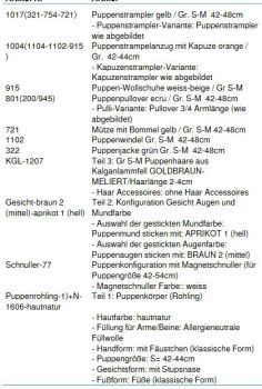 WUNSCHPUPPE für Bestellung 201800238