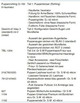 WUNSCHPUPPE für Bestellung 201800347