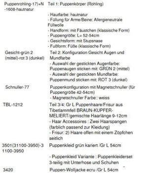 WUNSCHPUPPE für Bestellung 201800357