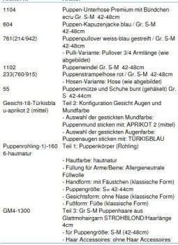 WUNSCHPUPPE für Bestellung 201800383