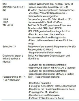 WUNSCHPUPPE für Bestellung 201800414