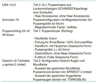 WUNSCHPUPPE für Bestellung 201800426