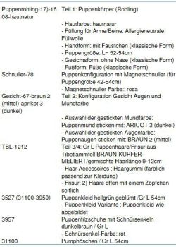 WUNSCHPUPPE für Bestellung 201800428