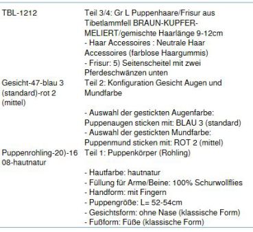 WUNSCHPUPPE für Bestellung 201800442