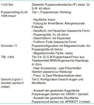 WUNSCHPUPPE für Bestellung 201800471