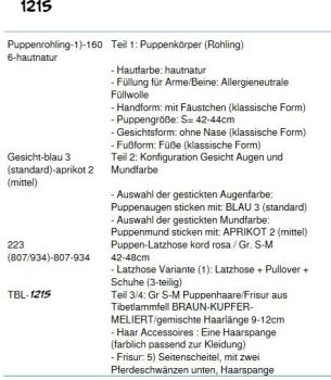 WUNSCHPUPPE für Bestellung 201800483