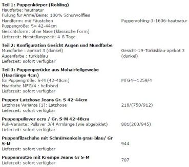 WUNSCHPUPPE für Bestellung 201800515