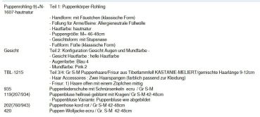 WUNSCHPUPPE für Bestellung 201900018