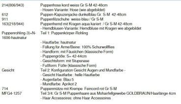 WUNSCHPUPPE für Bestellung 201900054