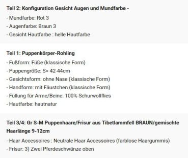 WUNSCHPUPPE für Bestellung 201900127