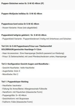 WUNSCHPUPPE für Bestellung 201900128