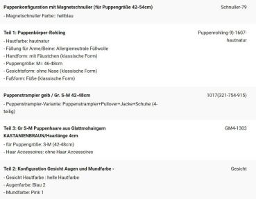 WUNSCHPUPPE für Bestellung 201900149
