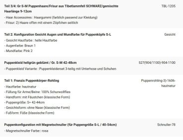 WUNSCHPUPPE für Bestellung 201900162