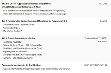 WUNSCHPUPPE für Bestellung 201900176