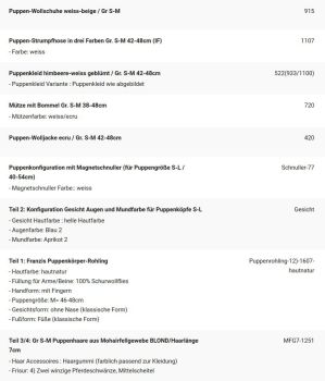 WUNSCHPUPPE für Bestellung 201900194