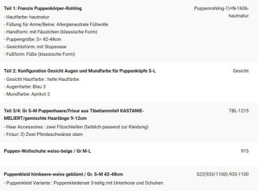 WUNSCHPUPPE für Bestellung 201900226