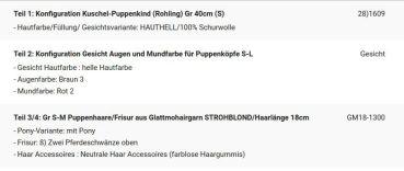 WUNSCHPUPPE für Bestellung 201900227