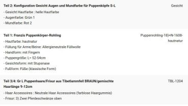 WUNSCHPUPPE für Bestellung 201900228